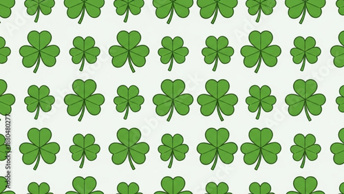 Seamless pattern of green shamrock clover leaves a traditional symbol of Ireland and good luck perfect for St Patricks Day designs