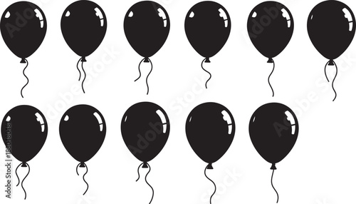 Birthday party celebration balloons silhouettes for festive events