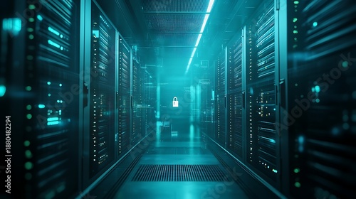 Wallpaper Mural Secure data center infrastructure cybersecurity and information storage Torontodigital.ca