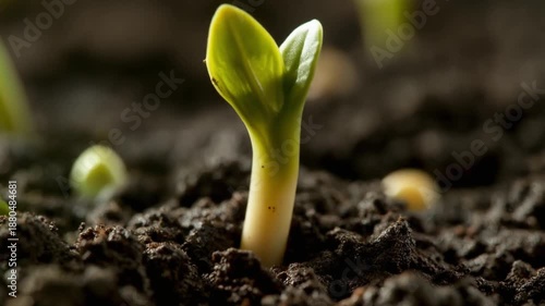 Seedling Growth Stages in Soil.