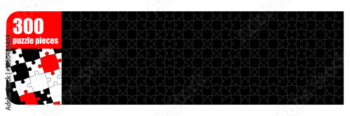 A 300-piece puzzle template in panoramic format for creating custom designs and activities for children and adults.
