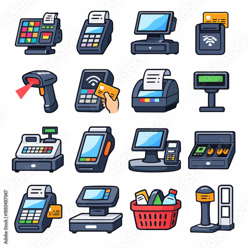 Collection of modern retail payment devices and checkout systems