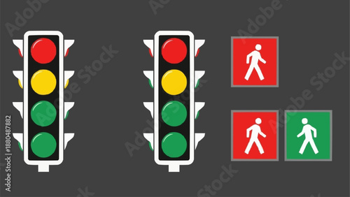 Traffic Lights and Pedestrian Signals for Road Safety.