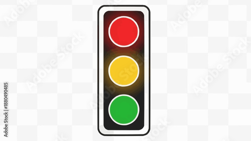 Vertical Traffic Light Signal with Red Yellow Green Lights.