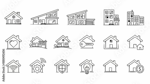 Collection of House and Building Icons.