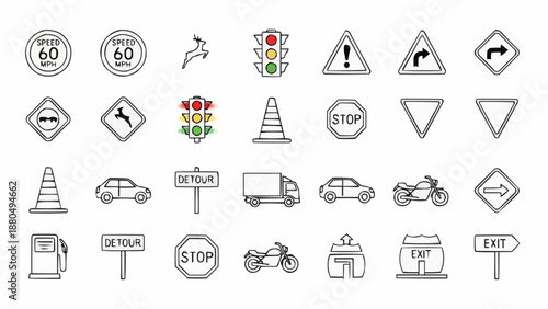 Collection of Traffic Signs and Symbols.