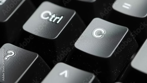 Closeup of Computer Keyboard Keys Being Pressed.