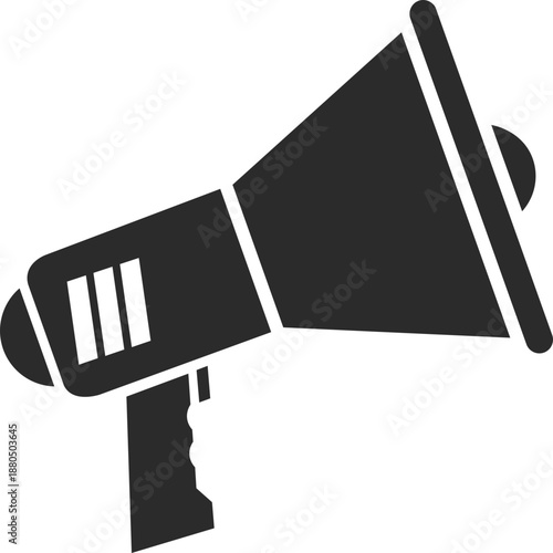 Minimalist Megaphone Icon in Unusual Perspective Flat Vector Illustration for Marketing and Communication