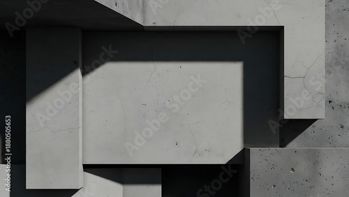 Wallpaper Mural Grey concrete blocks abstract geometric background 3D rendering. Torontodigital.ca