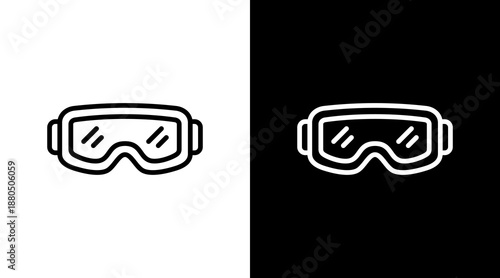 Safety Goggles  White Icon Set Design