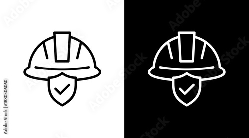Hard Hat  White Icon Set Design