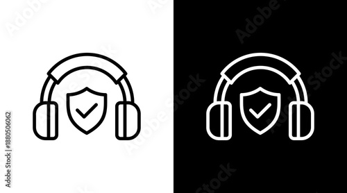 Ear Protection  White Icon Set Design