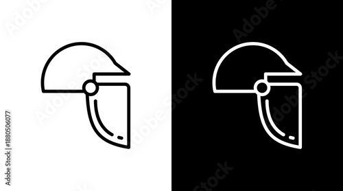 Face Shield  White Icon Set Design