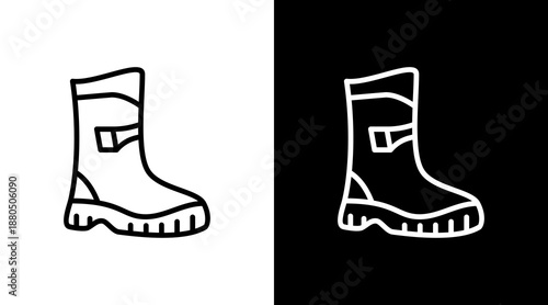 Steel Toe Boots  White Icon Set Design