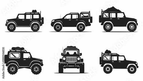 Collection of Off Road Vehicle Silhouettes.
