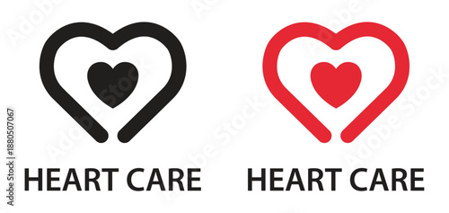 Heart Care Professional Medical Logo Design with Stylized Heart Icons for Healthcare Cardiology Clinics and Wellness Branding Graphics