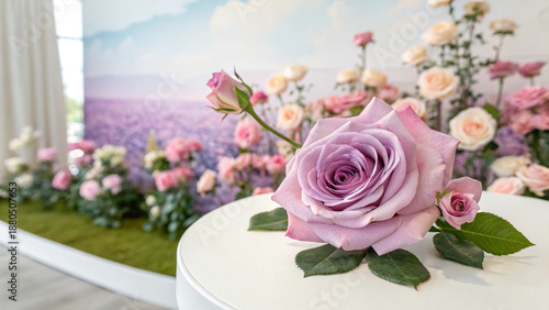 bouquet of pink roses in a vase