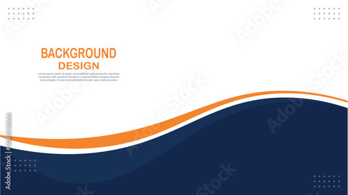 Modern corporate abstract background design with blue and orange wave shapes