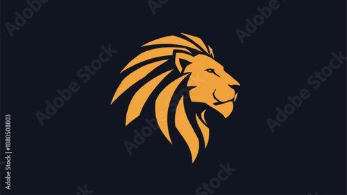 Stylized Lion Head Logo Design.