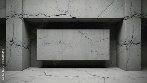 Wallpaper Mural Cracked concrete empty room with blank sign. Torontodigital.ca