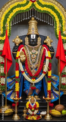 Explore lord venkateswara tirupati balaji deity hindu god statue temple india spiritual darshan
