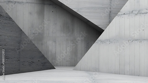 Wallpaper Mural Modern concrete architecture interior with geometric shapes. Torontodigital.ca