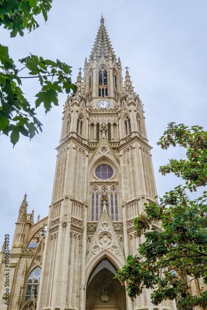 Fototapeta premium Good Shepherd Cathedral (Catedral del Buen Pastor), San Sebastian, Spain, Low Angle View