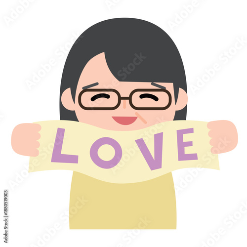 推しを応援する女性のイラスト