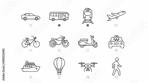 Collection of Transportation Icons.