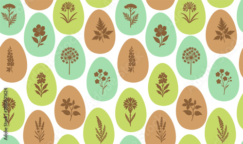 Seamless Easter egg background. hand drawn. Not AI, Vector illustration.