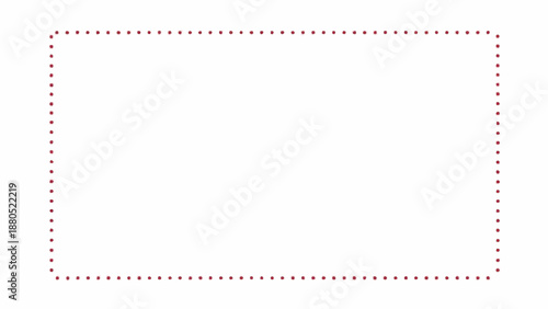 Blank rectangular dotted border frame isolated on white background.