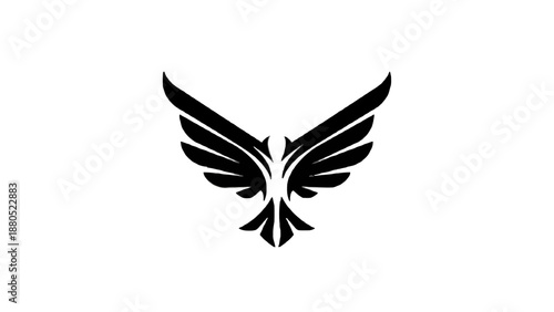 Sharp Black Tribal Phoenix Wings Mascot Design