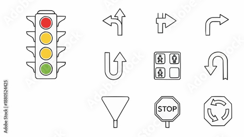 Traffic Signals and Road Signs Collection.