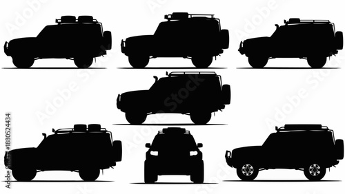 Off Road Vehicle Silhouettes Collection.