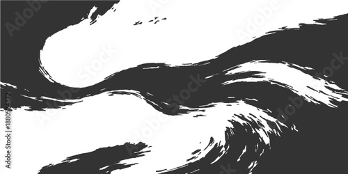 Grungy vector illustration featuring a lion sketch and wolf head design with black ink spray splatters and a rough paint stain texture element