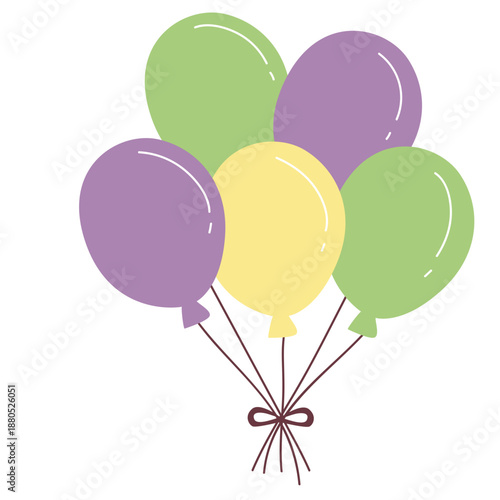 Three pink heart-shaped balloons with strings icon for Valentine’s Day, love themes, or romantic digital content.