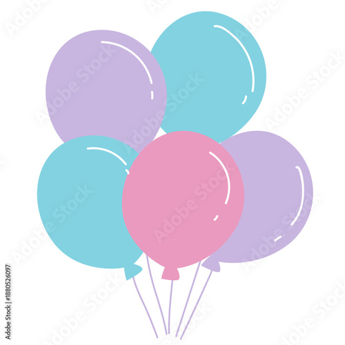 Light blue round balloon with subtle dots and string icon for baby boy themes, corporate events, or cool-toned branding.