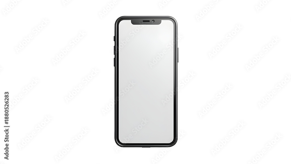 Naklejka premium iPhone White Smartphone Transparent Background PNG, Modern Mobile Device Isolated Mockup High Resolution