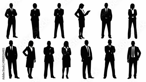 Business People Silhouettes Collection Professional Men Women.