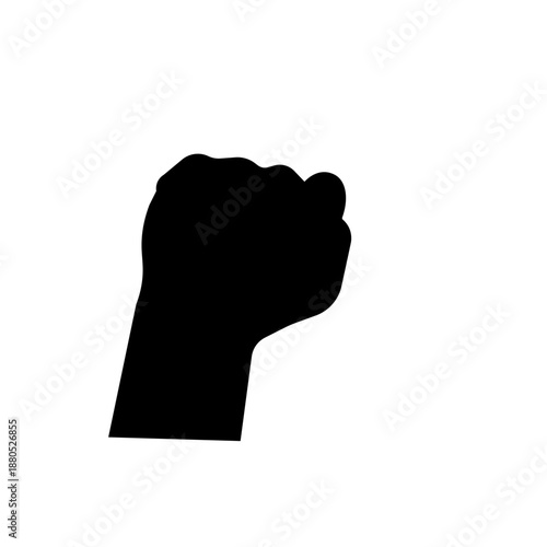 fist silhouette,  raised or clenched fist, a powerful symbol ,A symbol of ambition hand fist ,