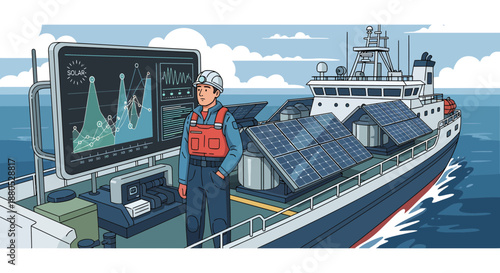 Man standing on a ship deck.