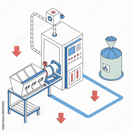 Sustainable Food Processing Technology Illustration for Eco-Friendly Water Management and Conservation in Industrial Production