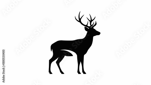 Majestic Stag Silhouette Standing Proudly.