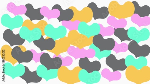 Animated heart pattern background with soft colors and gentle motion creating a romantic and playful atmosphere suitable for love themes valentine projects celebrations and decorative motion graphics.