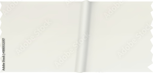 Blank paper with single fold texture and torn edge