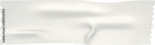 White adhesive tape piece with ragged edges