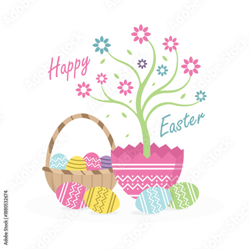 Happy Easter greetings card design