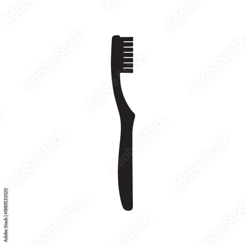 Toothbrush silhouette vector flat illustration design.