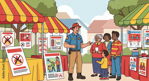 Police officer talking to people 1.