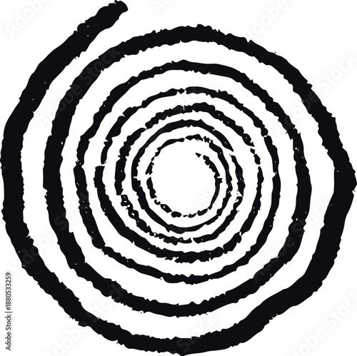 Hand drawn grunge spiral pattern creating abstract texture